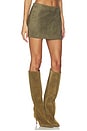 view 2 of 6 Patsie Faux Suede Mini Skirt in Olive Green