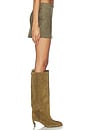 view 3 of 6 Patsie Faux Suede Mini Skirt in Olive Green