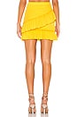 12280 Yellow Frill Detailed Mini Skirt