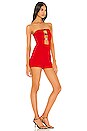 view 2 of 3 Avril Strapless Romper in Red