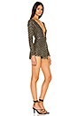 view 2 of 4 Krissy Deep V Romper in Black & Gold