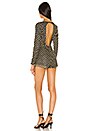 view 3 of 4 Krissy Deep V Romper in Black & Gold