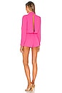 view 3 of 3 Kaycie Drape Neck Romper in Hot Pink