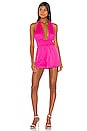 view 1 of 3 Luella Halter Romper in Fuchsia