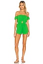 view 1 of 3 Aviana Off Shoulder Romper in Lime Green
