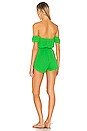 view 3 of 3 Aviana Off Shoulder Romper in Lime Green