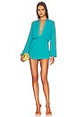view 1 of 3 Tracie Collared Romper in Teal