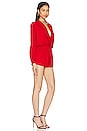 view 2 of 4 Kaycie Drape Neck Romper in Red