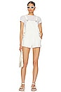 view 4 of 4 Meghan Distressed Short Overalls in Bone