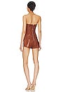 view 3 of 3 Briar Faux Leather Romper in Brown