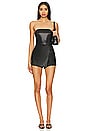 view 1 of 3 Sonya Faux Leather Romper in Black