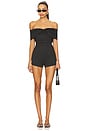 view 1 of 3 Cher Off Shoulder Romper in black