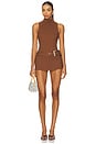 view 1 of 3 Evie Romper in Chocolate Brown