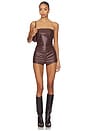 view 1 of 8 Kayla Faux Leather Short Set in Brown