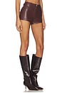 view 5 of 8 Kayla Faux Leather Short Set in Brown