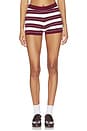 view 5 of 4 SET SHORTS KYLAH in Burgundy Stripe