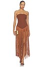 view 1 of 3 Tea Fringe Romper in Brown