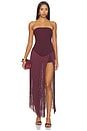 view 1 of 3 Tea Fringe Romper in Burgundy