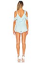 view 3 of 4 Haylee Ruffle Wrap Romper in Light Blue