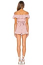 view 3 of 3 Angela Wrap Tie Romper in Pink Stripe