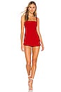 view 1 of 3 Kimmy Button Front Romper in Red