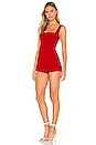 view 2 of 3 Kimmy Button Front Romper in Red