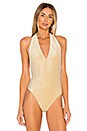 view 2 of 6 Barry Deep V Bodysuit in Gold
