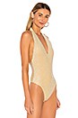 view 3 of 6 Barry Deep V Bodysuit in Gold