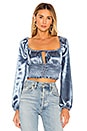 view 1 of 4 Alessandra Crop Top in Dusty Blue