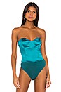 view 2 of 5 Darcie Strapless Bodysuit in Emerald