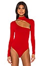 view 2 of 5 Maude Cut Out Bodysuit in Red