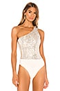 view 2 of 6 Remi One Shoulder Bodysuit in White Multi