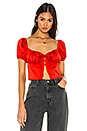 view 1 of 4 Lesley Tie Front Top in Red