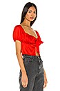 view 2 of 4 Lesley Tie Front Top in Red