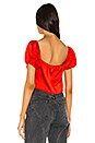 view 3 of 4 Lesley Tie Front Top in Red