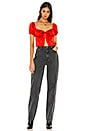 view 4 of 4 Lesley Tie Front Top in Red