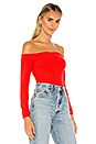 view 2 of 5 Evie Ruched Crop Top in Red
