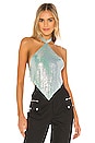 view 1 of 5 TOP CROPPED AVEC CHAINE SAGE in Blue