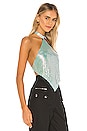 view 2 of 5 TOP CROPPED AVEC CHAINE SAGE in Blue