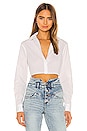 view 1 of 4 Carol Crop Button Up in White
