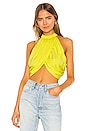view 1 of 4 Emani Wrap Crop Top in Chartreuse