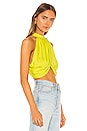 view 2 of 4 Emani Wrap Crop Top in Chartreuse