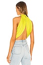 view 3 of 4 Emani Wrap Crop Top in Chartreuse