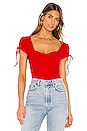 view 1 of 5 Sierra Ruched Crop Top in Red