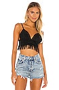 view 1 of 4 Lillie Fringe Crop Top in Black