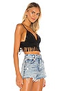view 2 of 4 Lillie Fringe Crop Top in Black