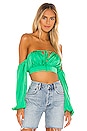 view 1 of 4 Reyba Off Shoulder Crop Top in Kelly Green
