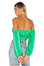 view 3 of 4 Reyba Off Shoulder Crop Top in Kelly Green