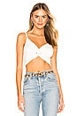 view 1 of 4 Jean Twist Front Crop Tank in White