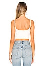 view 3 of 4 Jean Twist Front Crop Tank in White